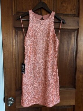 Express Rose Gold Sequin Mini Dress